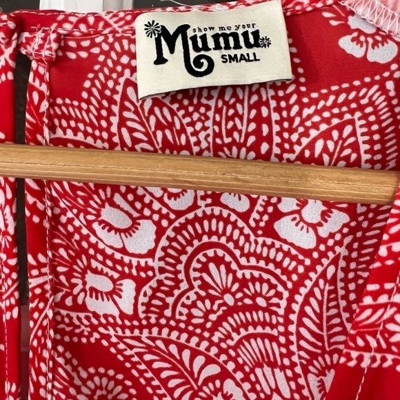 Show me Your Mumu Riri Romper Aquarius Paisley Ruffle Boho Red - size S - Picture 3 of 6
